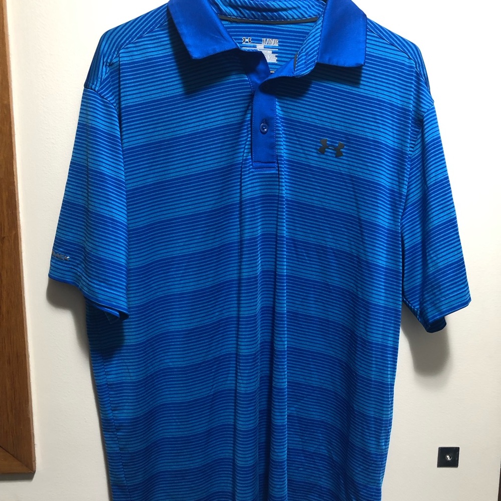 Under Armour Men's Vibrant Blue Polo Shirt Size X-LARGE